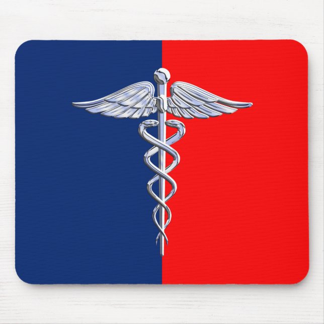 Silver Stil Caduceus Medical Symbol League Musmatta (Framsidan)