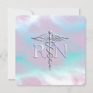 Silver Stil RN Caduceus Medical Mor Pearl
