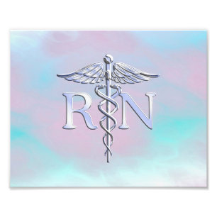 Silver Stil RN Caduceus Medical Mor Pearl Fototryck