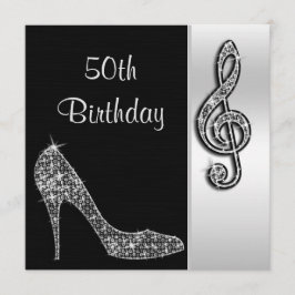 Silver Stiletto & Treble Cleft 50:e födelsedagen Inbjudningar