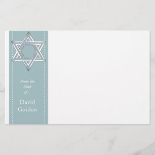 Silver-stjärnan av David/Jewish Personal Stationer Brevpapper