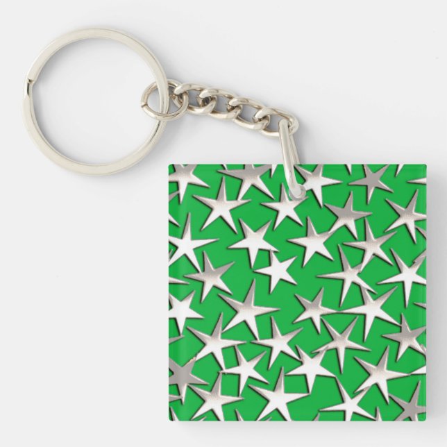 Silver stjärnor på emerald grönt (Framsidan)