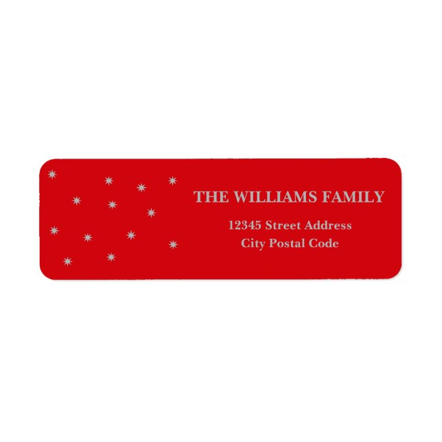 Silver stjärnor returadress etikett (Framsidan)