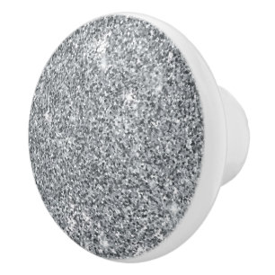 Silver Stone Gary Guld Marble Lila Glitter Ceram Knopp