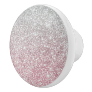 Silver Stone Gary Guld Marble Lila Glitter Ceram Knopp