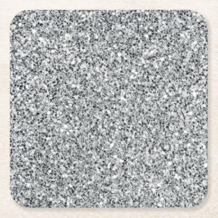 Silver Stone Gary Guld Marble Lila Glitter Underlägg Papper Kvadrat