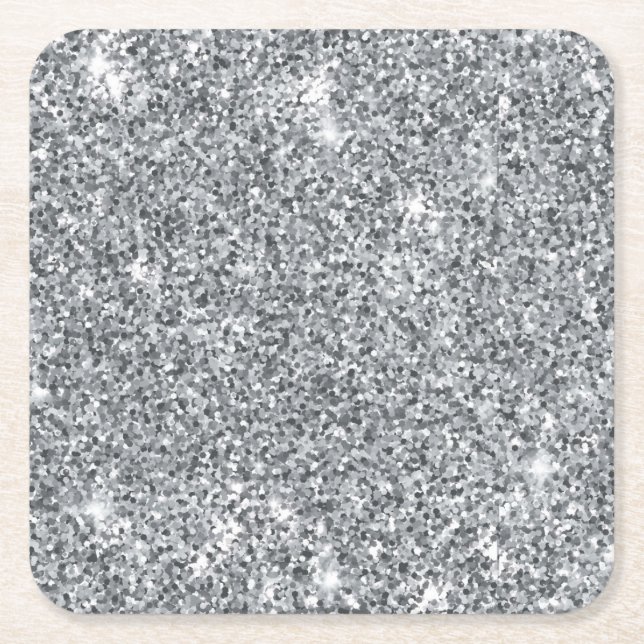 Silver Stone Gary Guld Marble Lila Glitter Underlägg Papper Kvadrat (Framsidan)