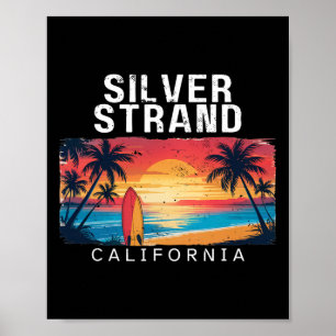 Silver Strand Beach Kalifornien Män Kvinnor Surfin Poster