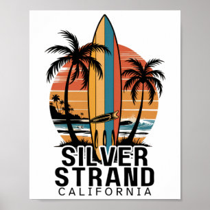Silver Strand Beach Kalifornien Surfing Surfar Poster