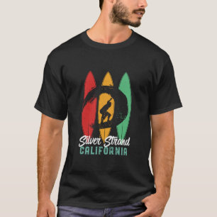 Silver Strand California Beach Retro Surfing T Shirt