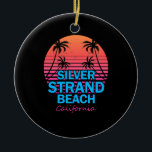 Silver Strand State Beach California Retro Julgransprydnad Keramik<br><div class="desc">Silver Strand State Beach California Retro Wave 80s</div>