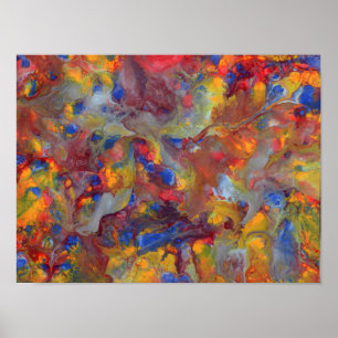 Silver Streak Abstrakt Acrylic Painting Photo Poster