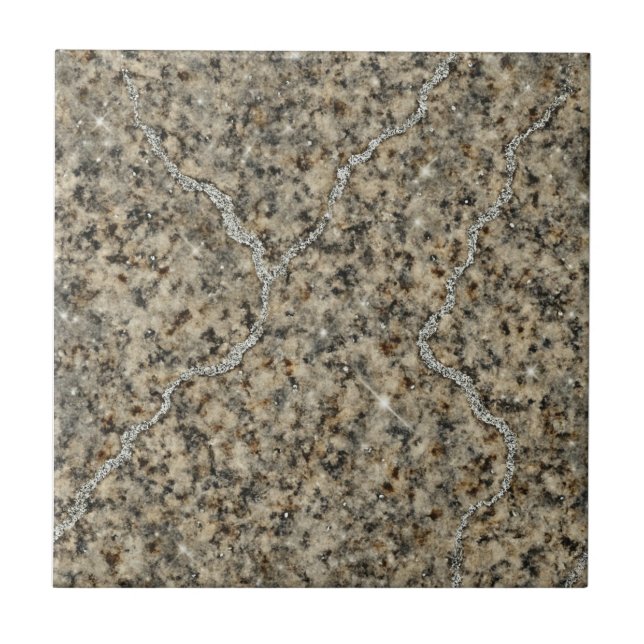 Silver Streams - Luxe Granite Ceramic Tile Kakelplatta (Framsidan)
