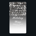 Silver String Ljus Julfest Vin-etikett Fraktsedel<br><div class="desc">Silver String Ljus Julfest Vin-etikett. 3 textområden som du vill anpassa. Matchande objekt är tillgängliga.</div>