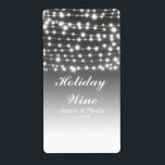 Silver String Ljus Julfest Vin-etikett Fraktsedel<br><div class="desc">Silver String Ljus Julfest Vin-etikett. 3 textområden som du vill anpassa. Matchande objekt är tillgängliga.</div>