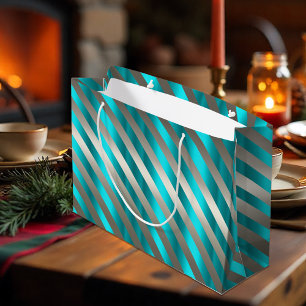 Silver Stripe Aqua Modern jul