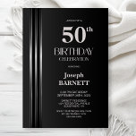 Silver Striped Black Grey 50th Birthday Party Inbjudningar<br><div class="desc">Invite your friends and loved ones to your birthday celebration with this modern silver striped black and grey 50th birthday party invitation. The customizable text area in this invitation template allows you to include all the necessary details for your special birthday celebration, including the date, time, venue, and RSVP information....</div>