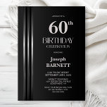 Silver Striped Black Grey 60th Birthday Party Inbjudningar<br><div class="desc">Invite your friends and loved ones to your birthday celebration with this modern silver striped black and grey 60th birthday party invitation. The customizable text area in this invitation template allows you to include all the necessary details for your special birthday celebration, including the date, time, venue, and RSVP information....</div>