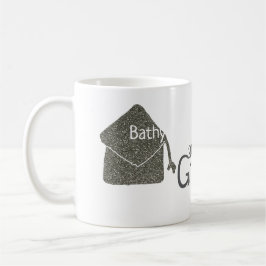 Silver studentmössa glitter lägga till namn grad å kaffemugg