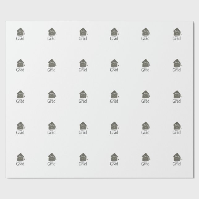 Silver studentmössa glitter lägga till namn grad å presentpapper (Platt)