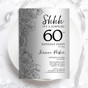 Silver Surprise 60:e födelsedagen Inbjudningar