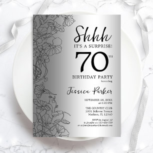 Silver Surprise 70:e födelsedagen Inbjudningar