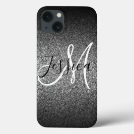 Silver Svart Glitter Ombre Personlig