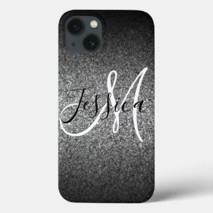 Silver Svart Glitter Ombre Personlig