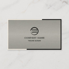 Silver, svart och vit geometri visitkort
