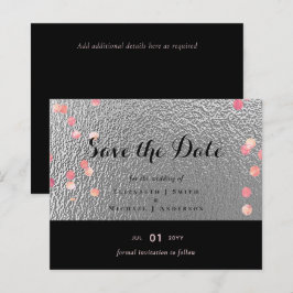 Silver Svart Rosa Roséguld Konfetti Bröllop