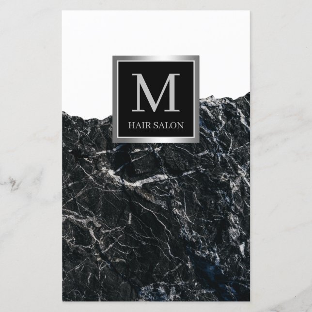 Silver svart snyggt hårsalong (Framsida)