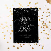 Silver svarta glitter-gnistran spara datumet