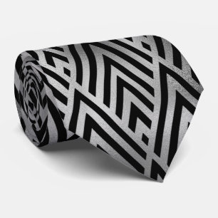 Silver svartkonst deco i mönster slips