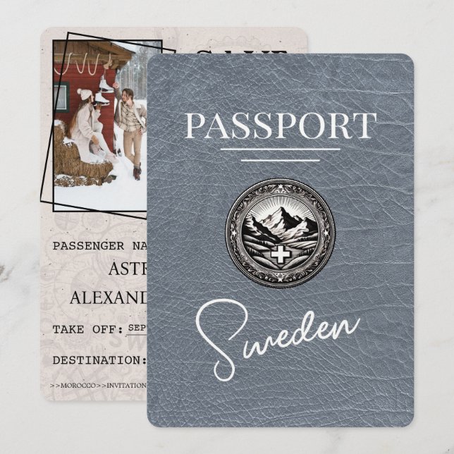Silver Sverige Passport Spara datum Datumet (Fram/baksida)