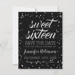 Silver Sweet16 Spara Glitter Gnistra Confetti Spara Datumet