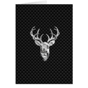 Silver Symbolisk Hjort vid utskrift av kolfiber St Hälsningskort