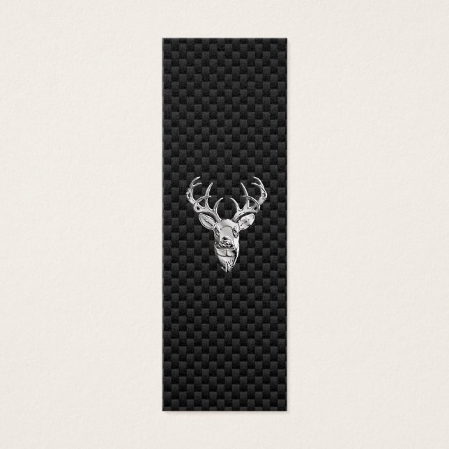 Silver Symbolisk Hjort vid utskrift av kolfiber St Litet Visitkort (Framsidan)