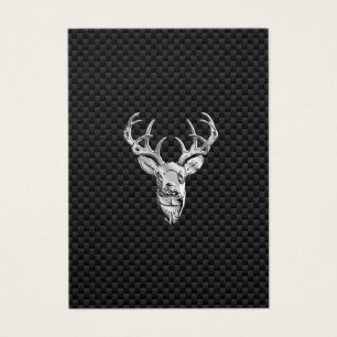 Silver Symbolisk Hjort vid utskrift av kolfiber St Visitkort