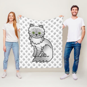 Silver Tabby Chinchilla Grå Perser Katt & Tassar Fleecefilt