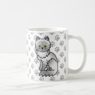 Silver Tabby Chinchilla Grå Perser Tecknad Katt Kaffemugg
