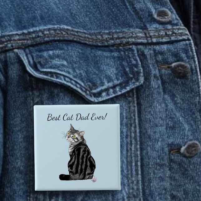 Silver Tabby Fars dag Knapp (Skapare uppladdad)