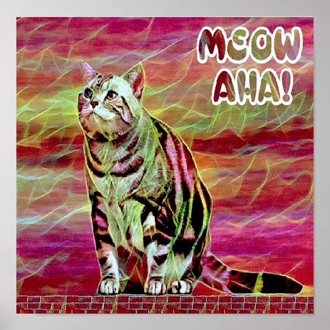 Silver Tabby Katt Poster (Framsidan)