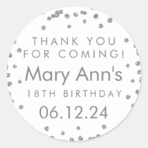 Silver Tack födeldag Glitter Confetti White