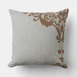 Silver Tan Elegant Square Dekorativ kudde