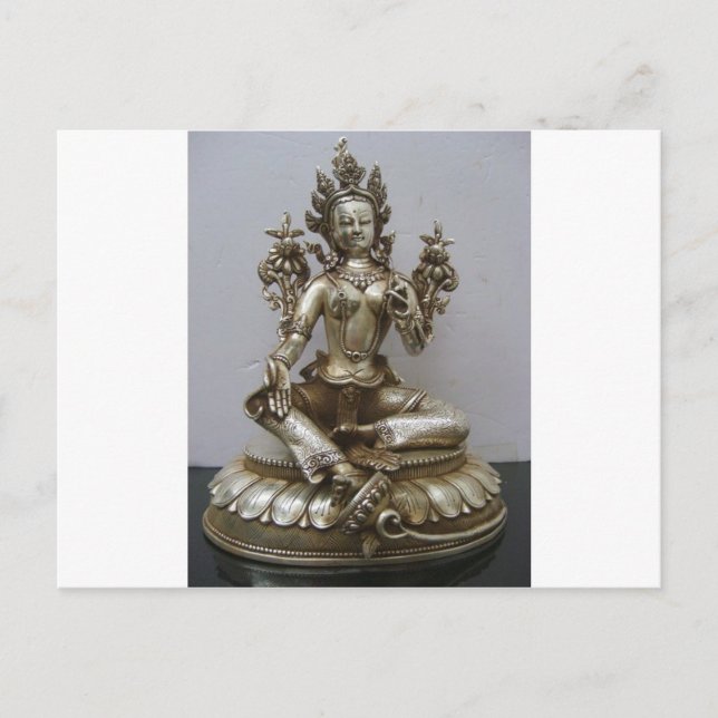 SILVER TARA BUDDHIST GODDESS VYKORT (Framsida)