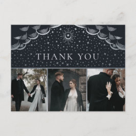 Silver Tarot Bröllop Tacksamt Foto Postkort Vykort