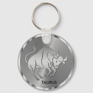 Silver Taurus ♉ Bull - Zodiac Horoscope Nyckelring