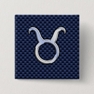 Silver Taurus Zodiac - signera Blue Carbon Fiber P Knapp