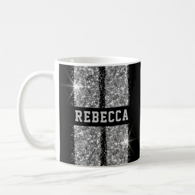 Silver Tävla Rand Personlig Namn Kaffemugg (Vänster)