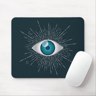 Silver & Teal Blue Mystic Aqua Evil Öga Nazar Mati Musmatta